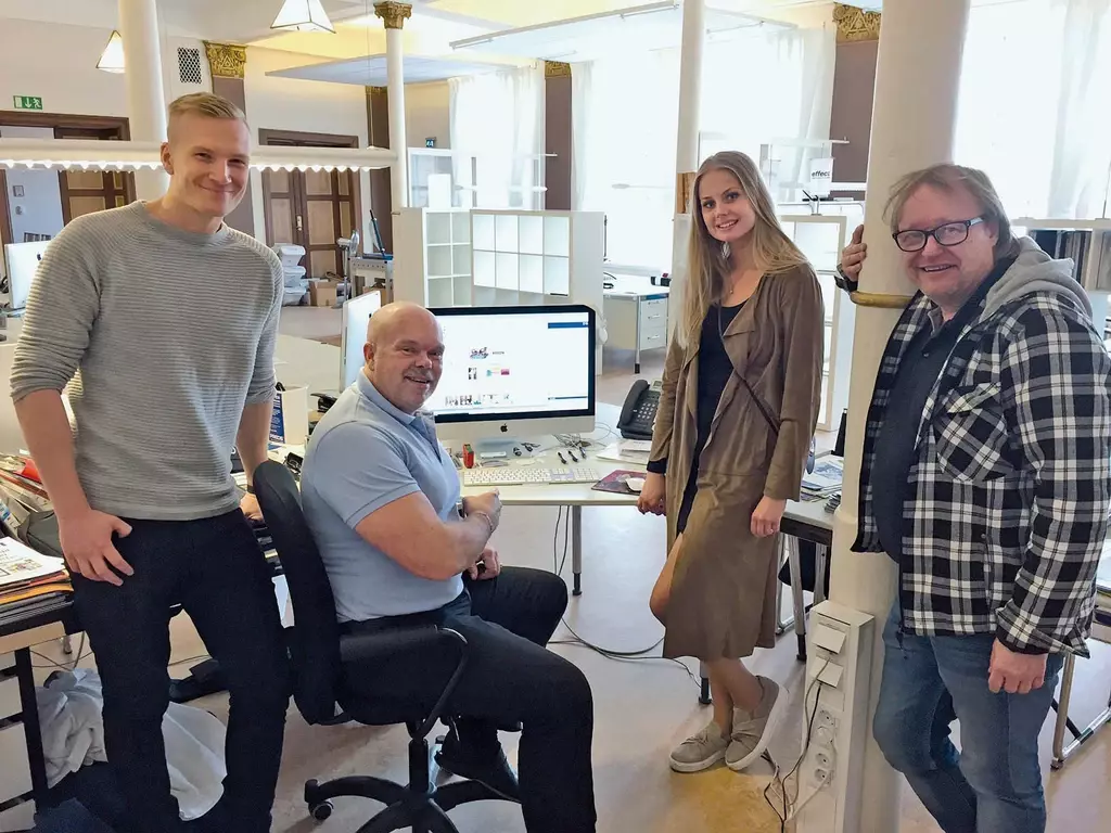 från vänster: Emanuel Golabiewski, Joe Formgren, Hanna-Louise Haag Tuvér och Thomas "Edde" Edlund.